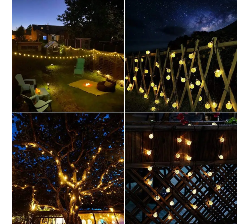 Гирлянда уличная LED лампочки SOLAR GARDEN LIGHT 834-122 WW на солнечной батарее