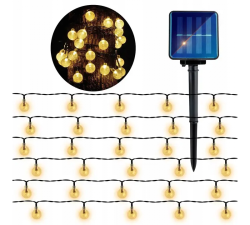 Гирлянда уличная LED лампочки SOLAR GARDEN LIGHT 834-122 WW на солнечной батарее