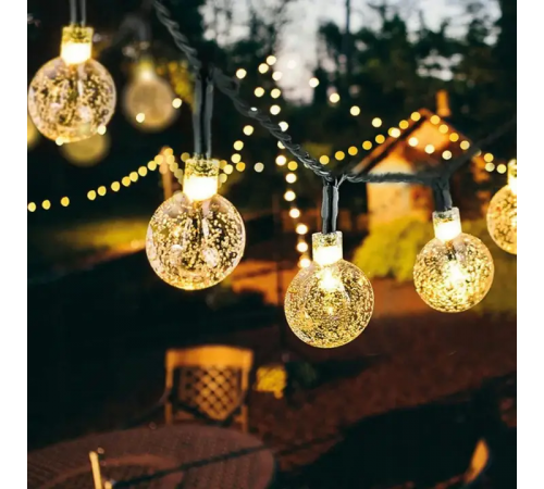 Гирлянда уличная LED лампочки SOLAR GARDEN LIGHT 834-122 WW на солнечной батарее