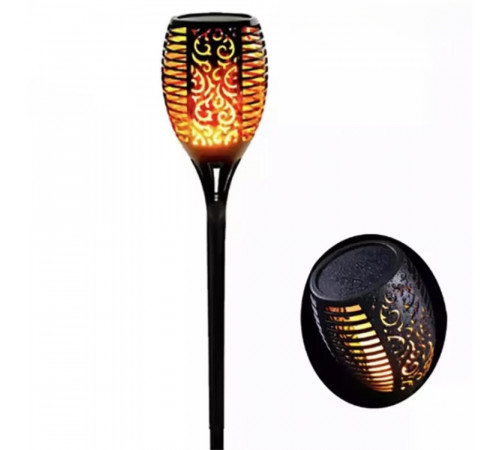 Садовый светильник Solar flame 1 шт / Водонепроницаемый фонарь факел 109 см / Фонарь 96 LED теплый белый свет