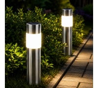 Світильники для газону Warm Solar Pillar Light / Світлодіодний світильник на сонячній батареї / Вуличні ліхтарі-стовпчики Solar 2 шт