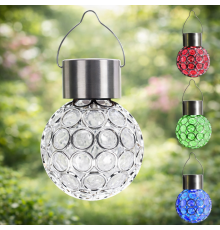 Садовый кристаллический светильник / Уличный солнечный фонарь garden light / Светильник с солнечной панелью