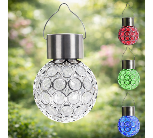 Садовий кристалічний світильник / Вуличний сонячний ліхтар garden light / Світильник із сонячною панеллю за 236 грн