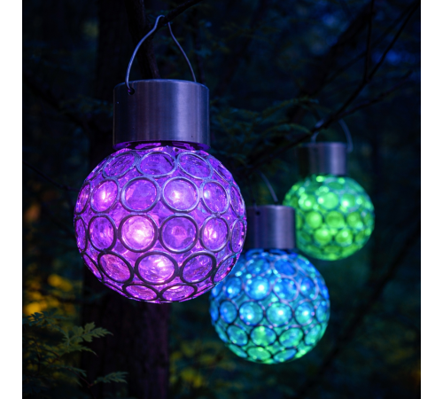 Садовий кристалічний світильник / Вуличний сонячний ліхтар garden light / Світильник із сонячною панеллю за 236 грн