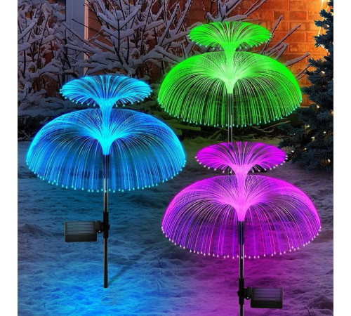 Фонарь садовый на солнечной батарее Медуза двойная RGB