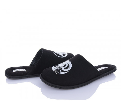 Тапочки Овен Знак зодіаку чоловічі закритий носок тм "PaGo" 21.03-19.04 чорний