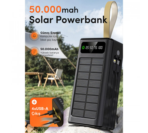 Батарея универсальная Linkage LKP-47 Solar 22.5W 50000mAh Black