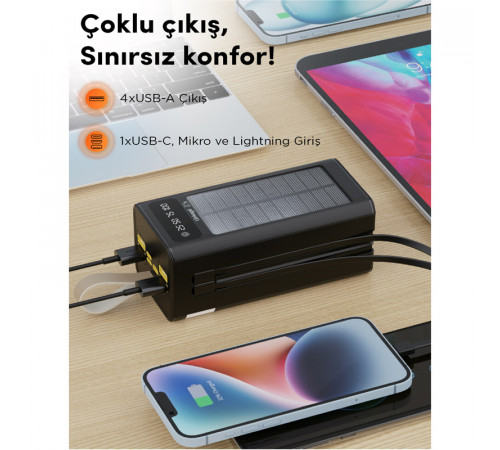 Батарея универсальная Linkage LKP-47 Solar 22.5W 50000mAh Black