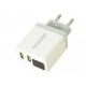 Адаптер (А-14) 220v 2 usb with digital display CX QC03