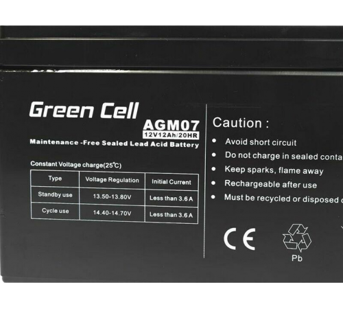 Аккумуляторная батарея Greencell AGM 12V 12Ah