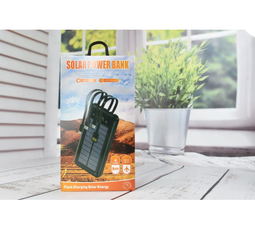 Павербанк Solar Power Bank с солнечной батареей + фонарик 20000 mAh