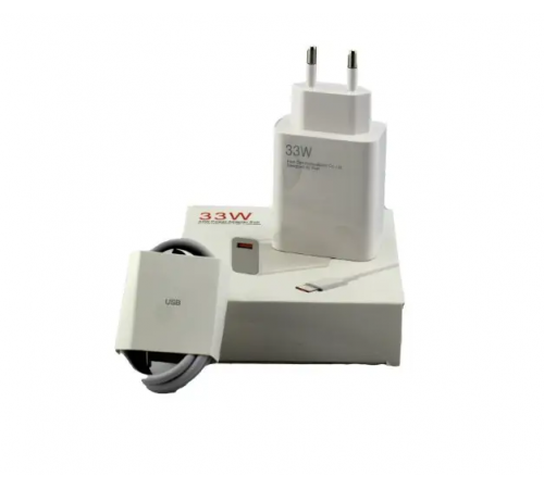 Зарядное устройство для Adapter 9168 USB с кабелем Type-C 33W White