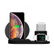 Швидка бездротова зарядка Qi Wireless Fast Charger 3 в 1 для телефону (док станція), чорна за 690 грн