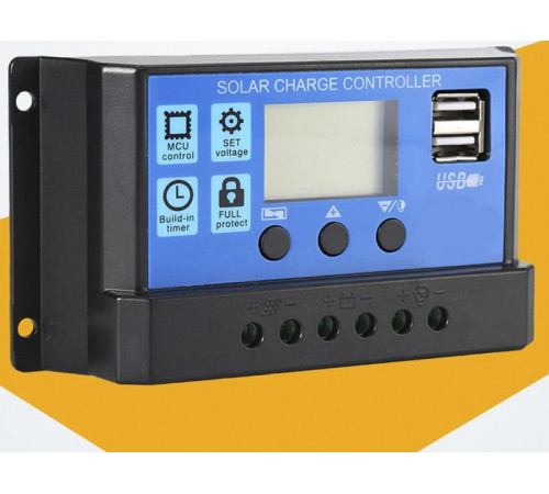 Контроллер заряда солнечный 10А 12/24В OTS c дисплеем и USB PWM