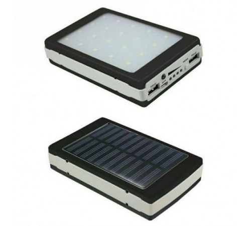 Портативная зарядка Power Bank Metal Led Solar 20000 mah Солнечная панель + Фонарь