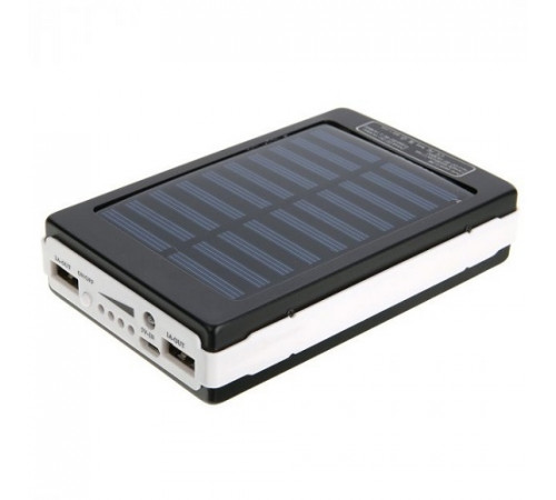 Портативная зарядка Power Bank Metal Led Solar 20000 mah Солнечная панель + Фонарь
