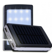 Портативная зарядка Power Bank Metal Led Solar 20000 mah Солнечная панель + Фонарь