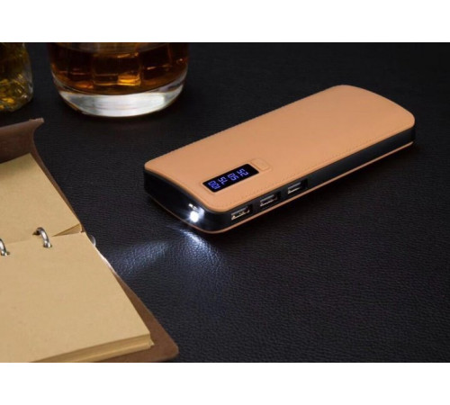 Портативне зарядне 20000 mahc екраном 3 USB + ліхтарик, павер банк, Power Bank