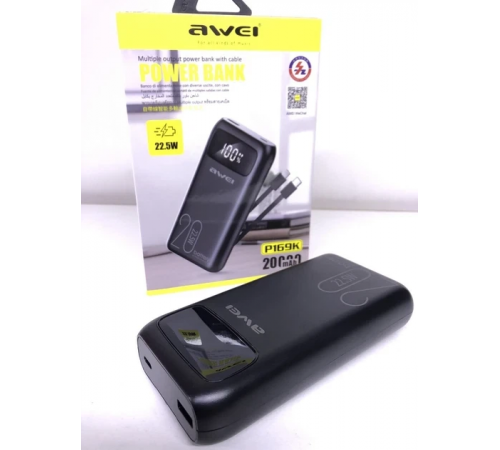 Павербанк AWEI P13K/9610 22,5W Зарядное устройство 20 000 mah