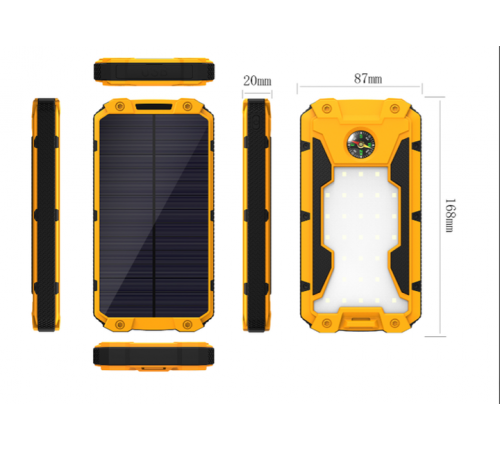 Бронированный солнечный Power Bank Solar 20000 mAh 2xUSB