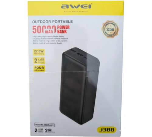 Повербанк Power bank Awei J38B / 50000MhA