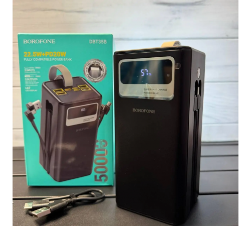 Павербанк Borofone DBT35B 50000 мАч / Power Bank 22.5W PD20W