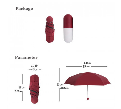 Мини зонт в капсуле ART 6752 (60 шт/ящ) за 248 грн