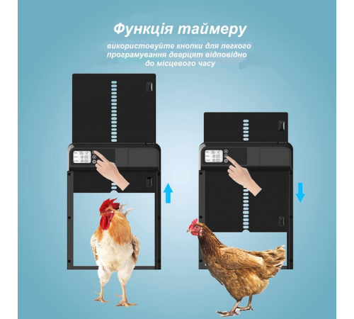 Автоматические двери для курятника с ЖК-дисплеем и таймером, заслонка/ворота для сельскохозяйственных птиц от хищников