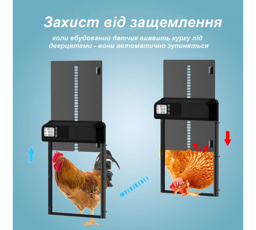 Автоматические двери для курятника с ЖК-дисплеем и таймером, заслонка/ворота для сельскохозяйственных птиц от хищников