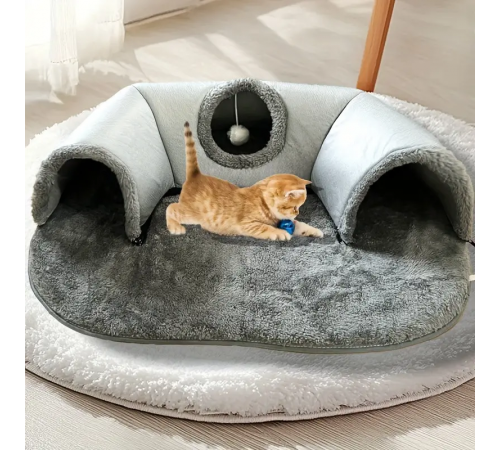 Игровой туннельный коврик Интерактивная игрушка игровой домик 2 в 1 Cat Bed