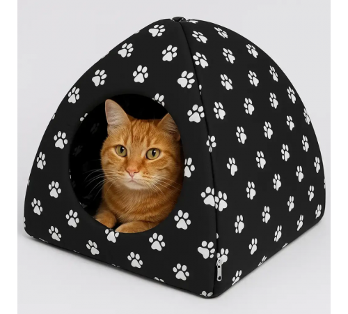 Мягкий домик для собак и кошек YU227 компактный складной Pet Hut White 35 см × 40 см