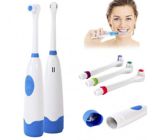 Электрическая зубная щетка с насадками Electric ToothBrush на батарейках
