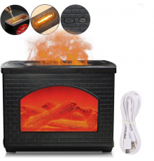 Увлажнитель воздуха Камин с эффектом пламени Fireplace Humidifier 270 мл / Ночник аромадифузор с имитацией огня и светодиодной подсветкой USB