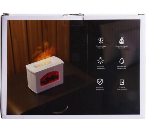 Увлажнитель воздуха Камин с эффектом пламени Fireplace Humidifier 270 мл / Ночник аромадифузор с имитацией огня и светодиодной подсветкой USB